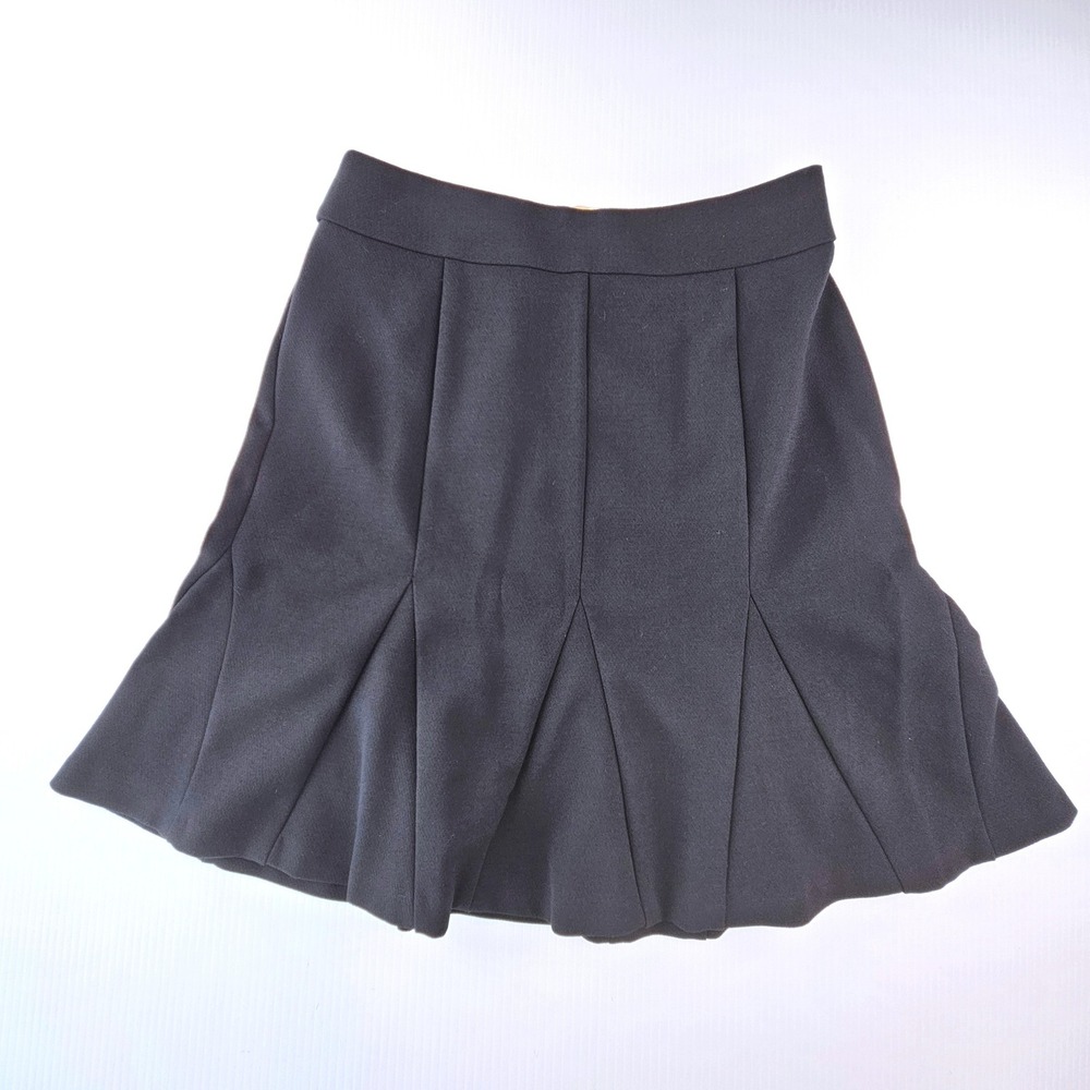 Banana Republic Black Fluted Mini Skirt Pleated 686799-00 Office Siren Size 2